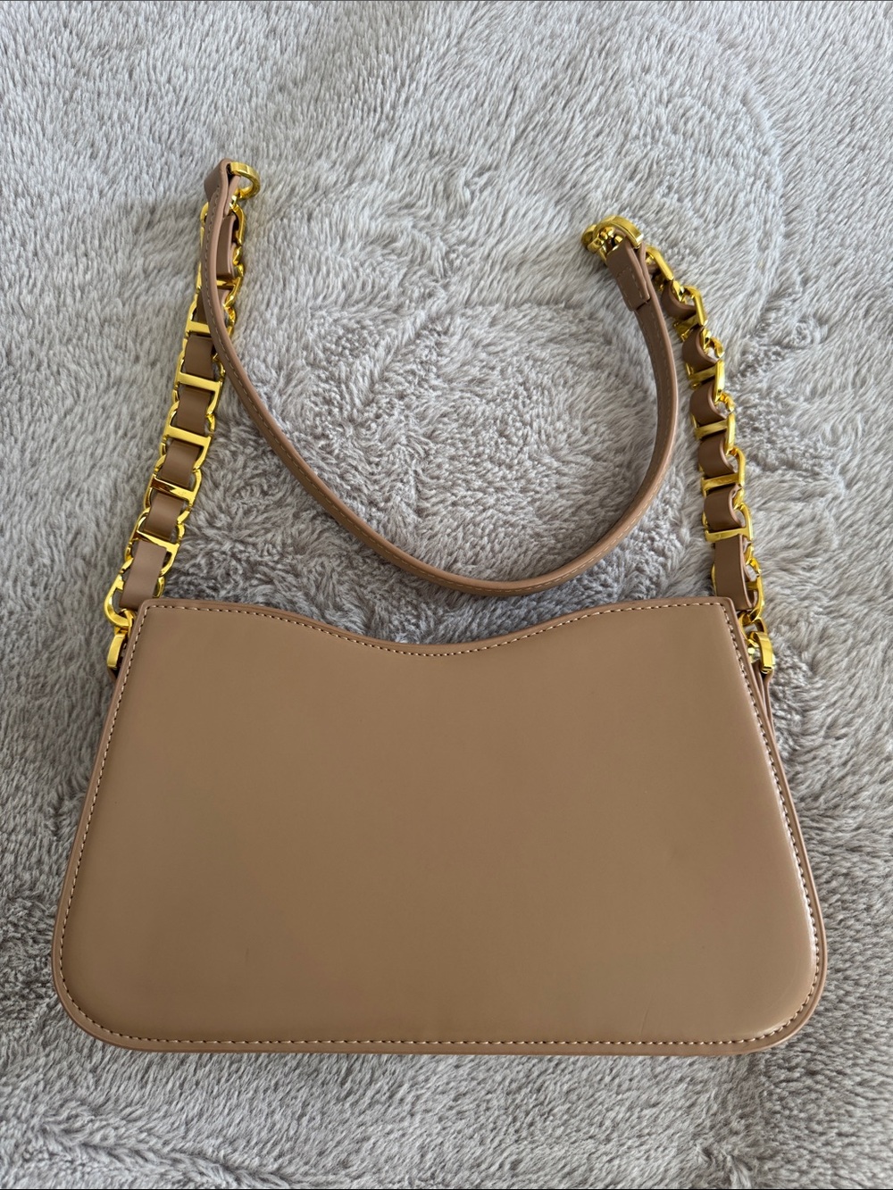 Dior Tan Leather CD Shoulder Bag with Gold Chain Strap - Picture 3 of 5